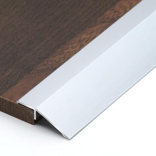 Raouoae Übergangsprofil Höhenausgleich 3-15mm/6-20mm/10-40mm Abschlussprofil Übergangsschiene Aluminium Übergangsleiste Länge 90cm*3 ​Böden Überbrücken Die Lücke(Silber,Breite: 35 mm)
