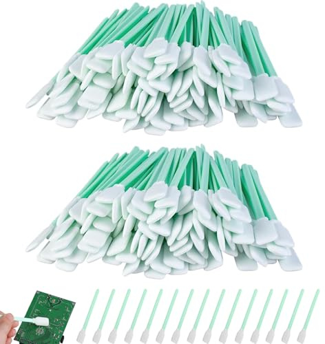 100 Stück Reinigungsstäbchen,Wattestäbchen,Wattestäbchen Lang | Polyester Steril mit Dem Stoff Weich Wattestäbchen Groß für Kamera,Objektiv,Tintenstrahldrucker(122x13.5mm)