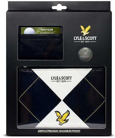 Lyle & Scott Golf Geschenkset mit Wertsachentasche, Schwarz, Einheitsgröße