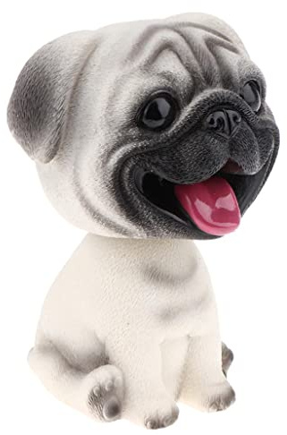 Luwecf Wackelkopf Hundefigur Aus Kunstharz, Spielzeug, für Zuhause/Auto, Armaturenbrett Dekor, Mops