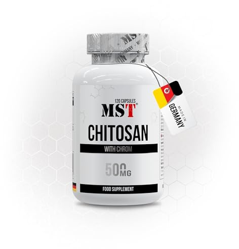 MST® Chitosan 500 mg mit Chrom – Hochdosiert – 1500 mg pro Portion – Nahrungsergänzungsmittel – Made in Germany, 120 vegane Kapseln (40 Portionen)