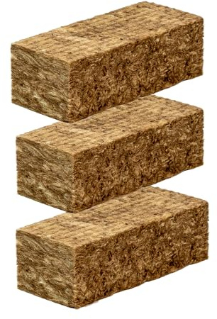Sideau Steckmasse Ziegel 23x10x7,5cm Naturprodukt 3 Stück - Kompostierbar & biologisch abbaubar - für trockene & nasse Anwendung - Blumen Steckschwamm für Frischblumen Trockenblumen Seidenblumen