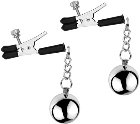MACQIU Pinces à Seins avec Décorations suspendues, Sex toys Extrêmes Entraînement aux tétons, BDSM Jouets de Mamelon Réglables, Jouets de Mamelon Pince de Clitoris (Forme B)