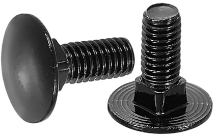 sourcing map 30 bulloni a testa tonda, M6 x 16 mm, in acciaio inox, 18-8 (304), viti a testa tonda quadrata in ossido nero, per accessori di fissaggio, colore nero