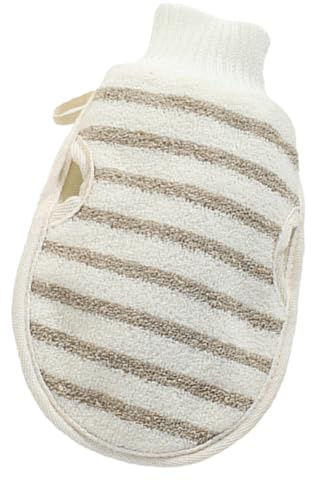 LIFKOME Exfoliating Shower Mittens for Skin Cleaning Supplies with Flax Material, Removes Dead Skin and Provides Thorough Cleanse, for Exfoliating Treatments in Bathroom