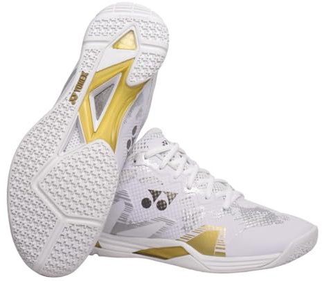 YONEX ECLIPSION Z3 Men Herren Badmintonschuhe Weiss - Gold – Größe 44,5 – Indoor Hallenschuhe mit Power Cushion+ Dämpfung, Stabilität & Grip – leichte Premium Sportschuhe für Training & Wettkampf