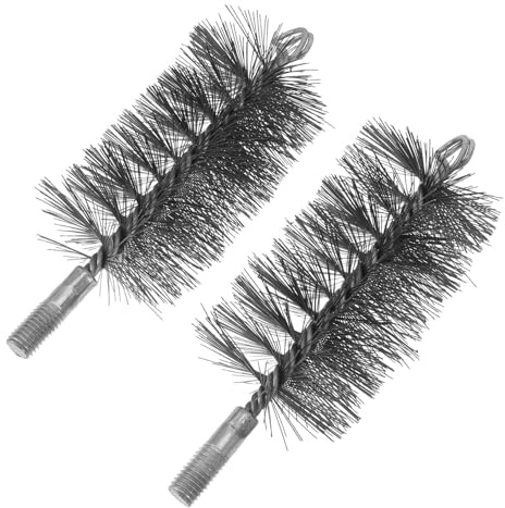 PAMINGONO 2pcs Stove Pipe Cleaning Brush Heads High-temperature Resistant Wire Chimney Sweep Brush for Fireplace Dryer Vent and Duct Maintenance Tools