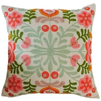 LIZHAYG Federe Cuscini Divano 40 X 40 2 pezzi cuscino con ricamo squisito a forma di fiore colorato, senza inserto, for arredamento casa