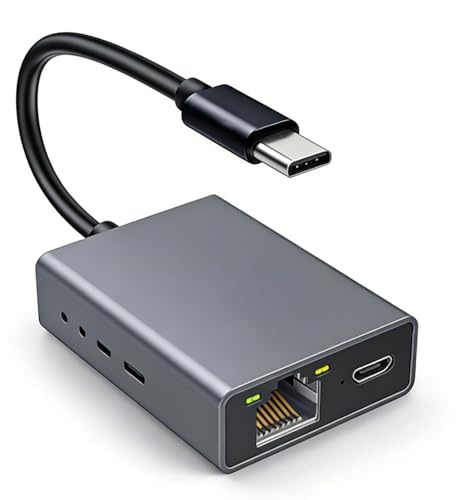 Volink Ethernet Adapter for Chromecast Google TV, USB C to RJ45 Ethernet Network Adapter Wired Internet Connection 100Mbps High Speed LAN Converter Compatible with Chromecast Google TV Laptop Tablet