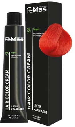 FemMas Colore per capelli Fantasy Albicocca I Crema Colorante per capelli con olio di argan, cheratina e ceramidi, come colorazione permanente o tinta per capelli per risultati di colore brillanti e