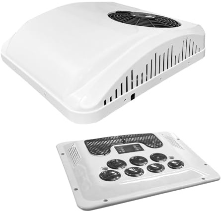 12v RV Dach DC Klimaanlage 8000BTU 12 Volt ultradünn Elektrischer Parkplatz Klimaanlage 12 V A/C-Einheit Passend für Wohnmobil Camper Van Lkw Bagger Geländefahrzeug SUV Bus Neue Energie
