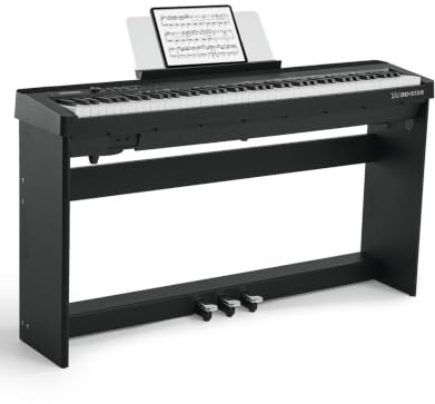MUSTAR 88 Key Piano Keyboard Hammer Action Fully Weighted, Detachable Piano | Digital Piano 88 Weighted Keys with Smart Tone Control, 3-Pedal Unit, 238 Tones, 200 Rhythms, 100 Demo, USB/MIDI, Black