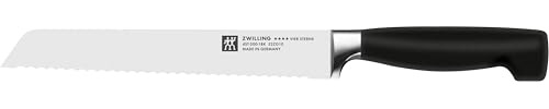 ZWILLING Four Star cuchillo de pan con filo dentado, acero especial inoxidable, 20 cm, negro, Made in Germany