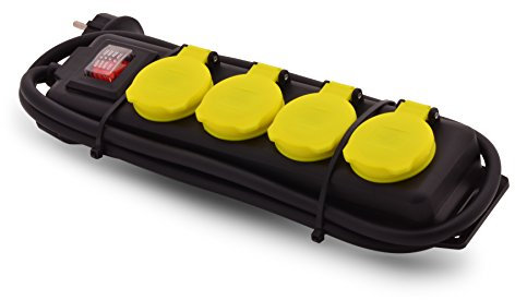 Multiprise pour le jardin - Répartiteur de courant extérieur - 4 prises - Multiprise avec interrupteur - IP44 - Pour éclairage de jardin, pompes de bassin, rallonges