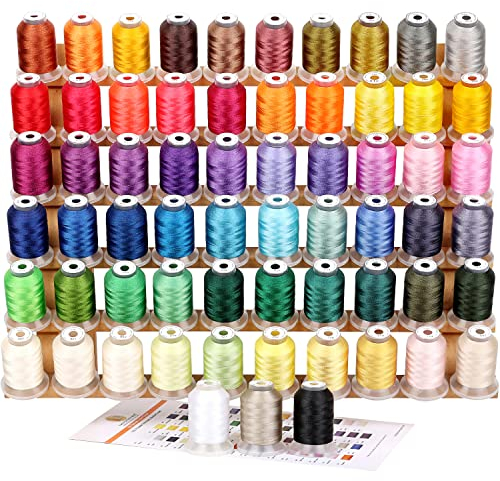 New brothread 63 Brother Farben Polyester Maschinen Stickgarn 500M (550Y) für Brother/Babylock/Janome/Singer/Kenmore Stickereimaschine