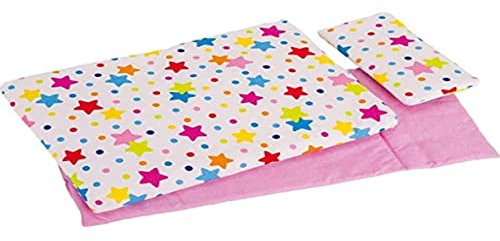 goki 51564 Bettwäsche für Puppen, Sterne, gemischt, 3 Jahre+