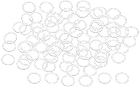 sourcing map 100 Stück Nylon Unterlegscheiben M10 13mm Außendurchm. 10mm Innendurchm. 1mm Dicke Dichtung Klar für Wasserhahn Rohr Wasserschlauch Isolierung Schrauben