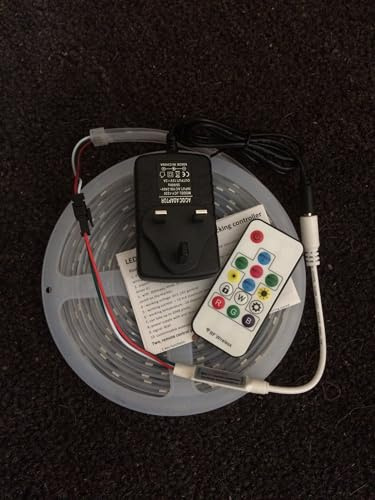 online-leds Mains (via 12V Adaptor) 5M Magic Dream Digital Flag Pole with IR Remote Control Over 300 Settings + Mains Adaptor - Waterproof Lighting Kit - Led Dream Chasing Caravan Flagpole Lights