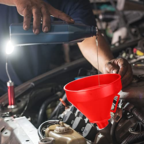 relaxdays Entonnoir Voiture, 5 Tailles, Universel, avec Tuyau et Tamis, pour l'auto et la Maison, Rouge