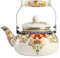 TOPBATHY 1. 5L ceramica smaltata teiera vintage in acciaio inox bollitore per tè acqua calda bollente pentola contenitore per cucina cucina a gas