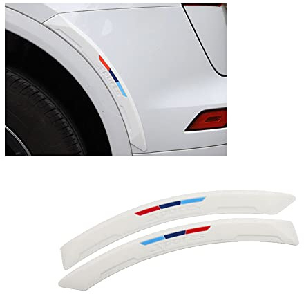 HIBEYO Estensione del passaruota per auto, protezione universale, protezione anti-collisione, protezione per parafango, protezione da 2 pezzi, colore bianco
