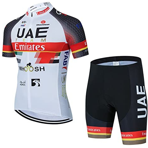 Herren Radtrikot Set Herren Fahrradbekleidungs Set Kurzarm Herrentrikot Radhose Radtrikots für Herren Schnelltrocknend Atmungsaktiv mit 9D Sitzpolster (Red A,M)