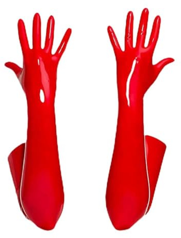 YUDATPG Damen-Handschuhe aus PU-Leder, lang | Dehnbares Kunstleder, Gekräuselte Ellenbogenhandschuhe, Für Oper, Abend, Cosplay, Hochzeit, Tägliches Kostüm