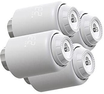 Qiumi Válvulas de radiador termostáticas inteligentes WiFi, control programable directo con control de voz Googlehome