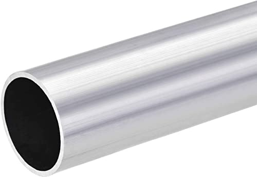 TOP-VIGOR 1Pc 6063 Aluminum Round Tube 30mm OD 27mm ID 300mm Length Metal Seamless Straight Tubing for DIY Crafts Silver