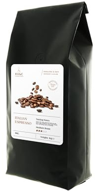 Premium Italian Espresso Coffee Beans 1kg – Medium Roast Whole Coffee Beans – Arabica & Robusta Blend – Smooth Chocolate Notes – Ideal for Espresso Machines, Bean-to-Cup & Cafetiere