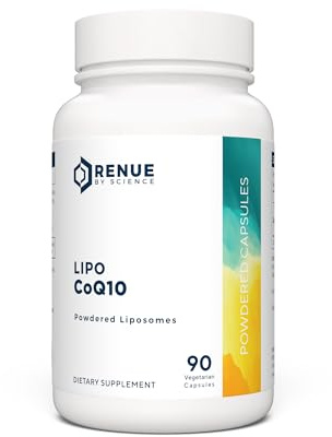 Renue By Science CoQ10 - Coenzyme Q10 as Ubiquinol CoQ10 | High Strength Liposomal CoQ10 200mg Supplement | 90 Co Q10 Capsules | Non-GMO & Allergen Free | Made in the USA Third-Party Tested