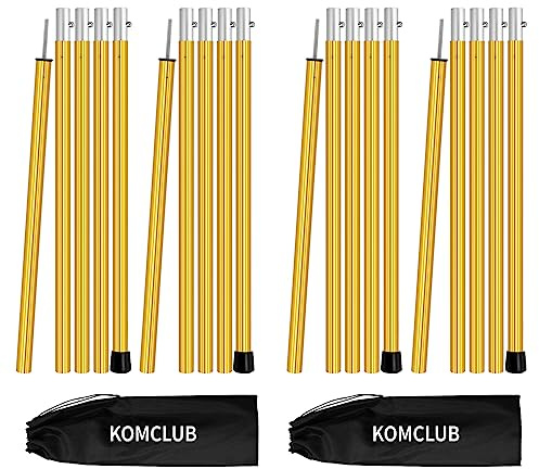 KOMCLUB Lot de 4 piquets de tente télescopiques en aluminium