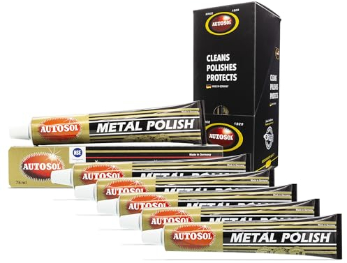 Autosol Lucidante per Metalli 6-Pack - 75 ml ciascuno | Finitura Cromata Lucida | Lucidante per Cromo, Alluminio e Acciaio Inox | Rimuove Ruggine e Opacità | Ideale per Auto, Moto e Uso Domestico