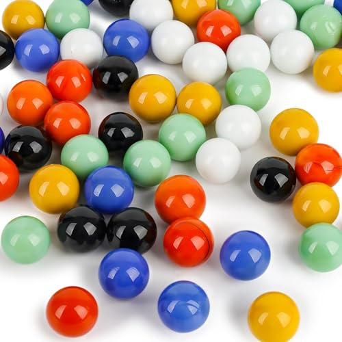 HAKACC 90 Stück Glasmurmeln, 1,6cm Murmeln Glas | Feste Glasmurmeln in 6 Farben, Massive Murmeln