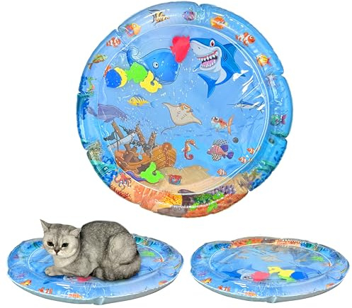 Felicify Sensorische Wassermatte Katze, Wasserspielmatte für Katzen, Wasserbett, Verdickte Katzenspielmatte, Wasser Matte für Katzens, Wassermatte für Haustiere Katzen Hunde