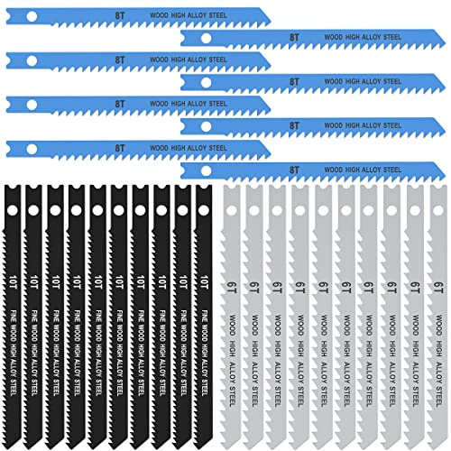25tlg Stichsägeblatt Set 3 Arten Stichsägeblätter U-Schaft Kohlenstoffstahl Stark Stichsägeblätter Set Schnellarbeitsstahl Stichsägen Zubehör für Holz Kunststoff Metall