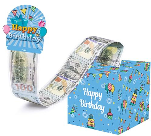 LICHENGTAI Happy Birthday Spardose für Geld Geschenk Ideen, Lustiges DIY Geschenkverpackung Geldgeschenke Überraschungsbox zu geben Bargeld Geschenke für Jungen Mädchen Freunde Familie