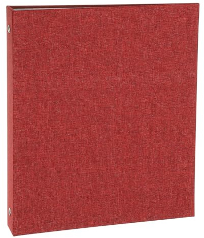 PATIKIL 3 Anillas Carpeta, Tamaño A5 Flexible Carpeta Redonda de Gran Capacidad de Lino para Negocios Hogar Aula, Rojo