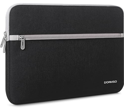 DOMISO Funda Protectora para Portátil de 14-15 Pulgadas, Bolsa Resistente al Agua Compatible con MacBook Air 15 M2/M3/M4 y Surface Laptop 15 (Copilot+ PC) 7ª/6ª/5ª/4ª/3ª Gen, Negro
