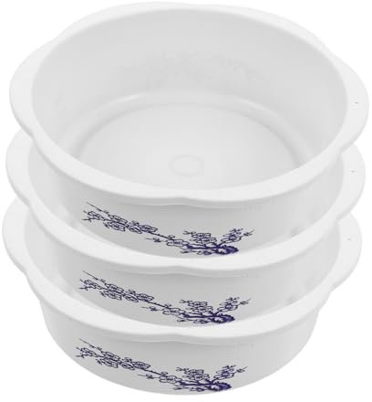 DECHOUS Lot De 3 Jardinières Hydroponiques Rondes en Plastique sans Perforation, Petits Pots Imprimés De Lotus, Adaptés Aux Plantes Aquatiques D'intérieur Et Décorations De Maison