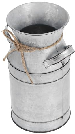 Vaso Decorativo in Ferro a Forma di Milk Jug, Retrò Argento | Stile Vintage, per Decorazioni Domestiche, Uso Versatile, Finitura Argento