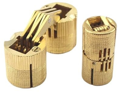 2 pezzi di cerniere dritte in rame, cerniere a secchiello scure, cerniere a cilindro piccole, cerniere a secchiello nascoste, ferramenta for mobili, porta dell'armadio all'ingrosso(14mm Diameter)