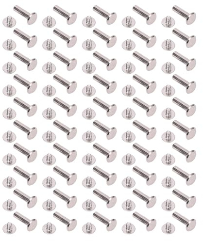 50 Set M3.5 in Acciaio Inossidabile Piatti a Testa Rotonda a Testa Rotonda Viti, 4,5x15x9 Mm per Mestieri in Pelle con Dadi a Pezzi di Recinzione
