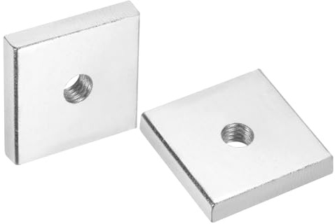 sourcing map 100 tuercas cuadradas M6 x 25 mm x 5 mm, acero al carbono, chapado en zinc, tuercas cuadradas de rosca gruesa para reparaciones del hogar e ingeniería profesional, color plateado