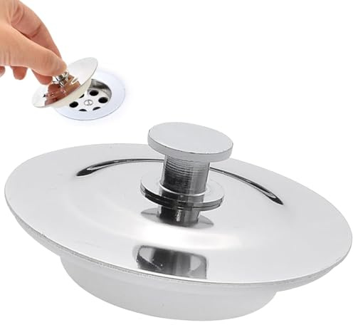 Universal Bath Plug for 40-45mm Holes – Stainless Steel Sink Stopper with Silicone Seal – Replacement Plug for Bathroom, Kitchen, Bathtub, Basin – Anti-Leak, Rust-Resistant Drain Stopper