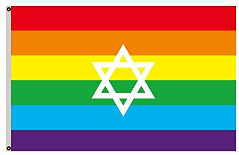 Bandiera Da Giardino Gay Pride Israel Garden Flag Lavabile Bandiera Da Cortile Colore Vivido Bandiere Decorative Per Celebrazioni Feste Festival 90X152CM