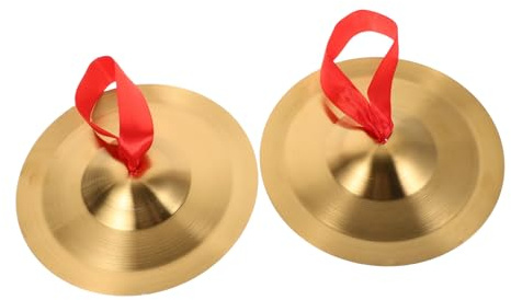 TOYANDONA Platillos de Dedo de Aleación 19 Cm, Mini Gong para Adultos y Niños, Instrumento Musical Portátil para Baile del Vientre y Percusión Manual, Sonido Brillante y Agarre Cómodo