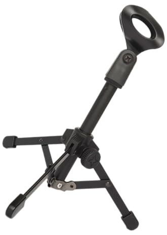Alipis Soporte para Micrófono de Escritorio Negro Diseño de Trípode Plegable y Ángulo Ajustable para Presentaciones en Casa Escenario