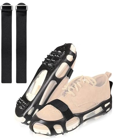 grampones 2Pcs Studs Anti-Skid Crampons Shoe Cover Straps For Climbing Snow Ice Adjustable Magic Paste Strap For Shoes para Senderismo Invernal