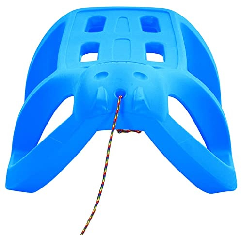 Luge pour enfant 80 x 40 cm en polypropylène robuste avec patins en acier et corde de traction, luge résistante aux intempéries pour la neige et le plaisir d'hiver, bleu